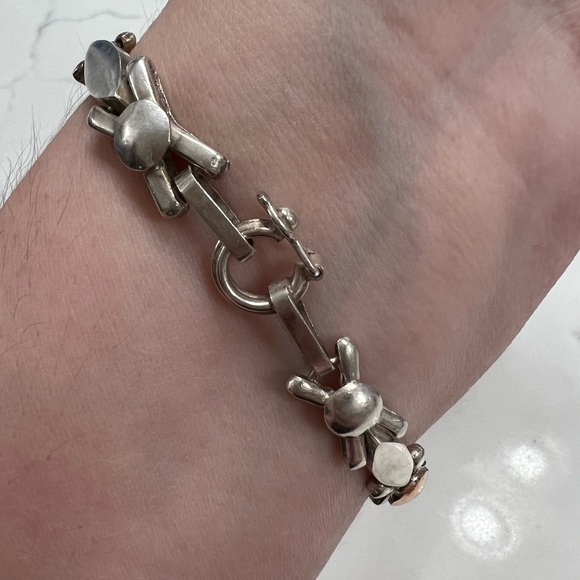 18K Rose Gold and 950 Sterling Silver Bracelet - Picture 2 of 7